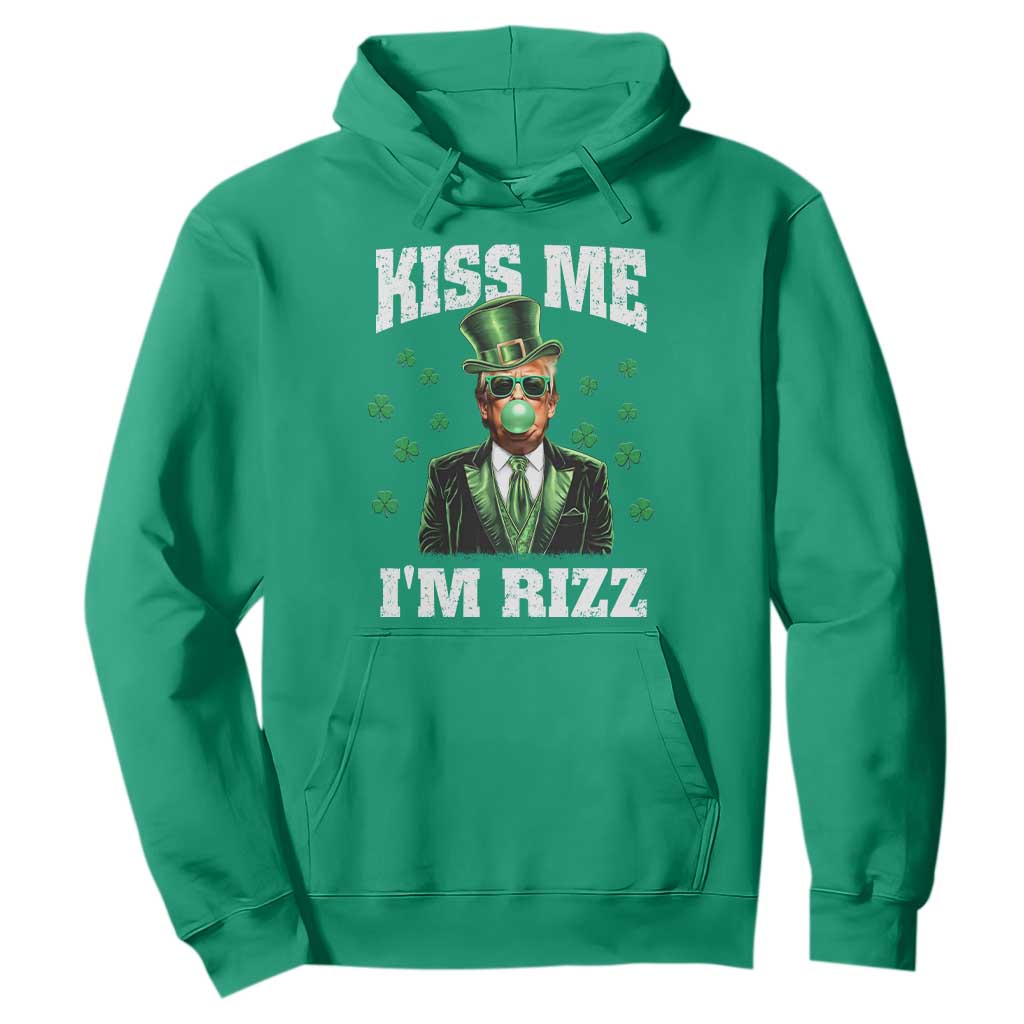St. Patrick's Day Trump Bubble Gum Hoodie Funny Irish Kiss Me I'm Rizz TS10 Irish Green Print Your Wear