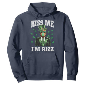 St. Patrick's Day Trump Bubble Gum Hoodie Funny Irish Kiss Me I'm Rizz TS10 Navy Print Your Wear