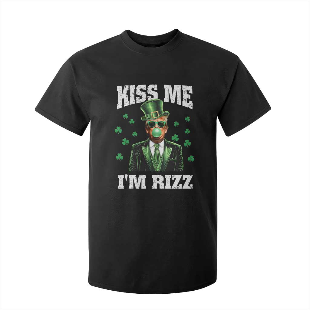 St. Patrick's Day Trump Bubble Gum T Shirt For Kid Funny Irish Kiss Me I'm Rizz TS10 Black Print Your Wear