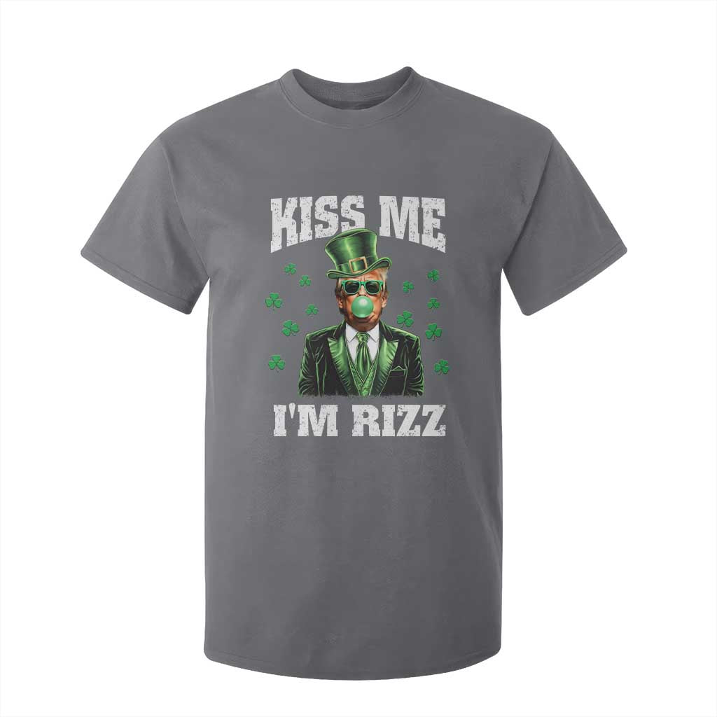 St. Patrick's Day Trump Bubble Gum T Shirt For Kid Funny Irish Kiss Me I'm Rizz TS10 Charcoal Print Your Wear