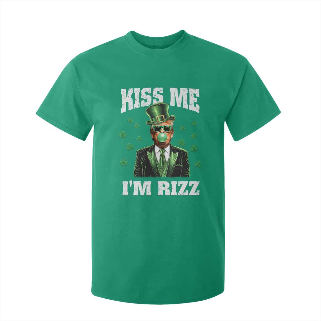 St. Patrick's Day Trump Bubble Gum T Shirt For Kid Funny Irish Kiss Me I'm Rizz TS10 Irish Green Print Your Wear