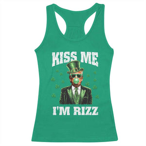 St. Patrick's Day Trump Bubble Gum Racerback Tank Top Funny Irish Kiss Me I'm Rizz TS10 Irish Green Print Your Wear