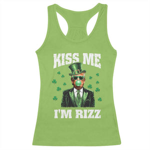 St. Patrick's Day Trump Bubble Gum Racerback Tank Top Funny Irish Kiss Me I'm Rizz TS10 Lime Print Your Wear