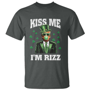 St. Patrick's Day Trump Bubble Gum T Shirt Funny Irish Kiss Me I'm Rizz TS10 Dark Heather Print Your Wear