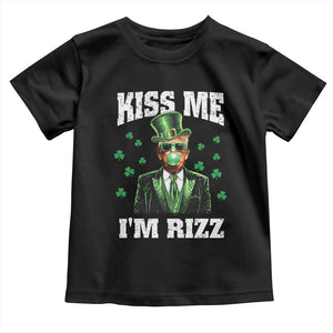 St. Patrick's Day Trump Bubble Gum Toddler T Shirt Funny Irish Kiss Me I'm Rizz TS10 Black Print Your Wear
