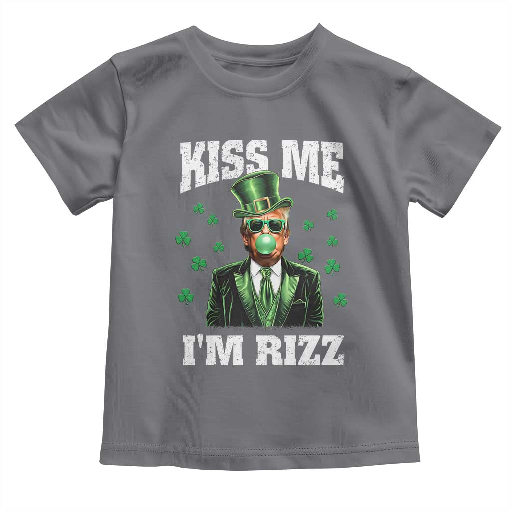 St. Patrick's Day Trump Bubble Gum Toddler T Shirt Funny Irish Kiss Me I'm Rizz TS10 Charcoal Print Your Wear