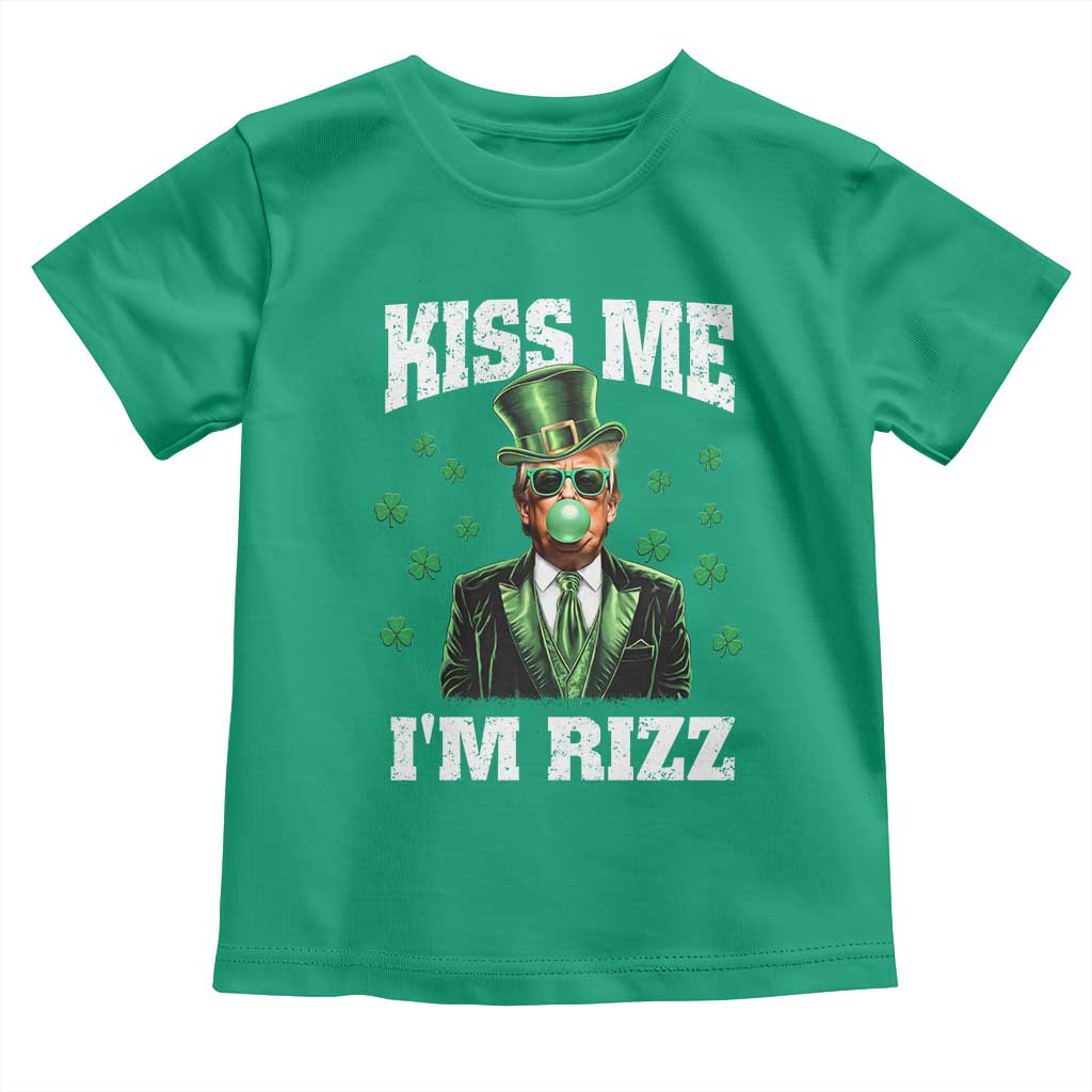 St. Patrick's Day Trump Bubble Gum Toddler T Shirt Funny Irish Kiss Me I'm Rizz TS10 Irish Green Print Your Wear