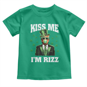 St. Patrick's Day Trump Bubble Gum Toddler T Shirt Funny Irish Kiss Me I'm Rizz TS10 Irish Green Print Your Wear