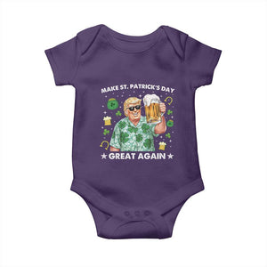 Funny Trump St Patrick's Day Baby Onesie Funny Beer Drinking TS10 Purple Print Your Wear