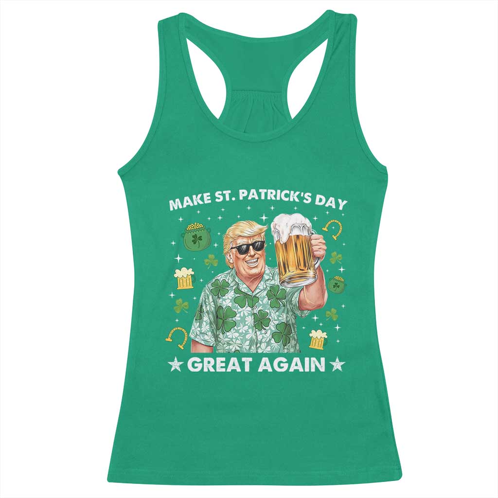 Funny Trump St Patrick's Day Racerback Tank Top Funny Beer Drinking TS10 Irish Green Print Your Wear