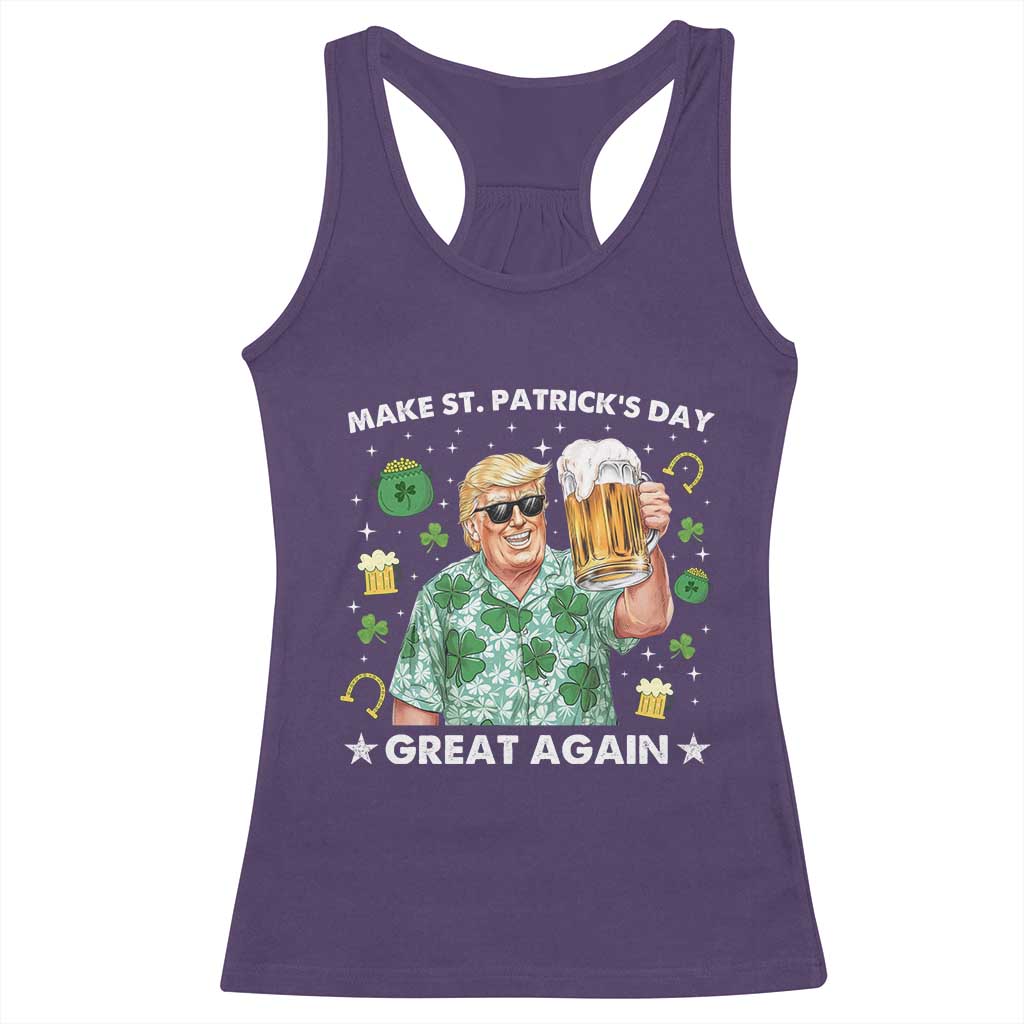 Funny Trump St Patrick's Day Racerback Tank Top Funny Beer Drinking TS10 Purple Print Your Wear