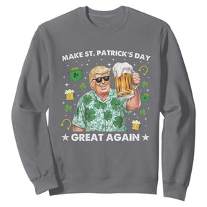 Funny Trump St Patrick's Day Sweatshirt Funny Beer Drinking TS10 Charcoal Print Your Wear