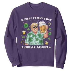 Funny Trump St Patrick's Day Sweatshirt Funny Beer Drinking TS10 Purple Print Your Wear