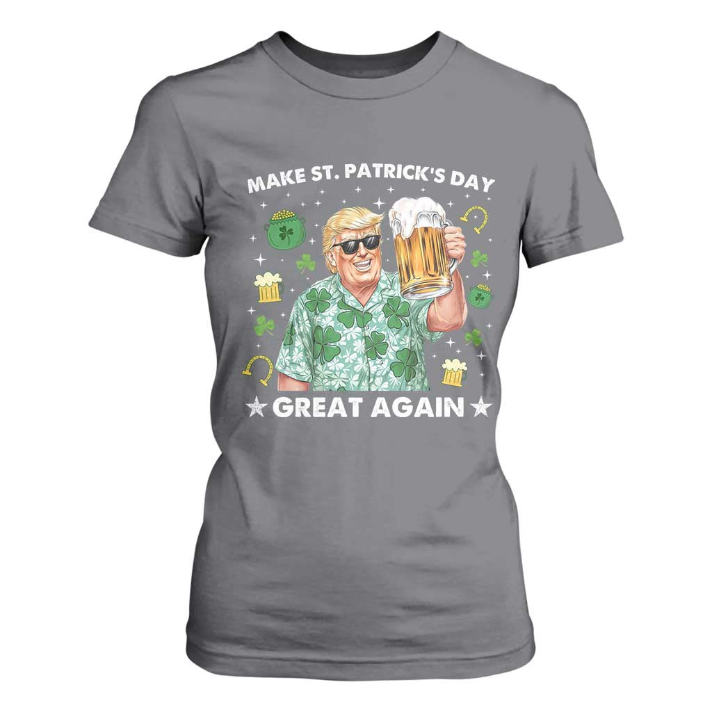 Funny Trump St Patrick's Day T Shirt For Women Funny Beer Drinking TS10 Charcoal Print Your Wear