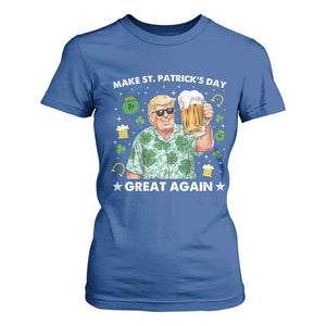 Funny Trump St Patrick's Day T Shirt For Women Funny Beer Drinking TS10 Royal Blue Print Your Wear