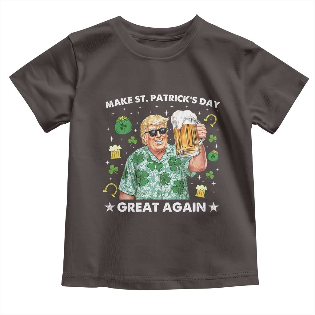 Funny Trump St Patrick's Day Toddler T Shirt Funny Beer Drinking TS10 Dark Chocolate Print Your Wear
