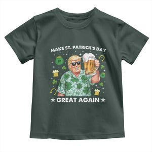 Funny Trump St Patrick's Day Toddler T Shirt Funny Beer Drinking TS10 Dark Forest Green Print Your Wear