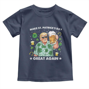 Funny Trump St Patrick's Day Toddler T Shirt Funny Beer Drinking TS10 Navy Print Your Wear