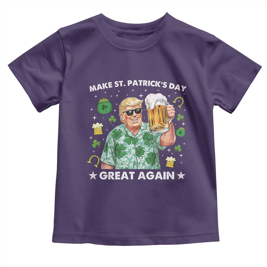 Funny Trump St Patrick's Day Toddler T Shirt Funny Beer Drinking TS10 Purple Print Your Wear