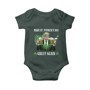 Make St Patrick's Day Great Again Funny Trump Baby Onesie American Flag Beer Drinking Trump TS10 Print Your Wear