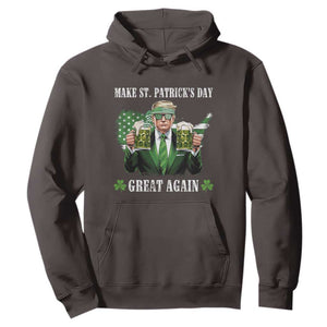 Make St Patrick's Day Great Again Funny Trump Hoodie American Flag Beer Drinking Trump TS10 Dark Chocolate Print Your Wear