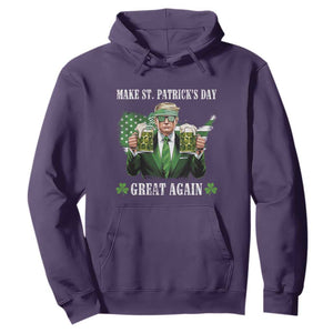 Make St Patrick's Day Great Again Funny Trump Hoodie American Flag Beer Drinking Trump TS10 Purple Print Your Wear