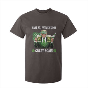 Make St Patrick's Day Great Again Funny Trump T Shirt For Kid American Flag Beer Drinking Trump TS10 Dark Chocolate Print Your Wear