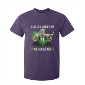 Make St Patrick's Day Great Again Funny Trump T Shirt For Kid American Flag Beer Drinking Trump TS10 Purple Print Your Wear