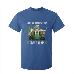 Make St Patrick's Day Great Again Funny Trump T Shirt For Kid American Flag Beer Drinking Trump TS10 Royal Blue Print Your Wear