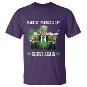 Make St Patrick's Day Great Again Funny Trump T Shirt American Flag Beer Drinking Trump TS10 Purple Print Your Wear