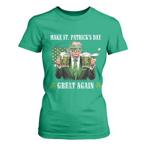 Make St Patrick's Day Great Again Funny Trump T Shirt For Women American Flag Beer Drinking Trump TS10 Irish Green Print Your Wear