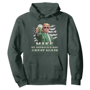 Make St Patricks Day Great Again Trump Hoodie Funny Irish American Flag TS10 Dark Forest Green Print Your Wear
