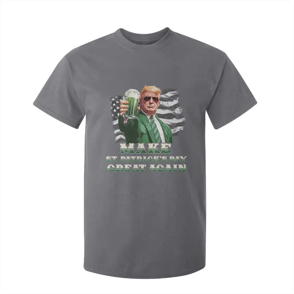 Make St Patricks Day Great Again Trump T Shirt For Kid Funny Irish American Flag TS10 Charcoal Print Your Wear