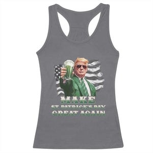 Make St Patricks Day Great Again Trump Racerback Tank Top Funny Irish American Flag TS10 Charcoal Print Your Wear