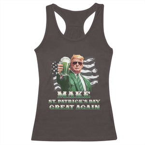Make St Patricks Day Great Again Trump Racerback Tank Top Funny Irish American Flag TS10 Dark Chocolate Print Your Wear