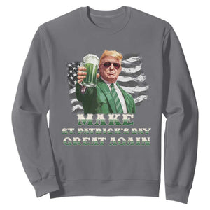 Make St Patricks Day Great Again Trump Sweatshirt Funny Irish American Flag TS10 Charcoal Print Your Wear
