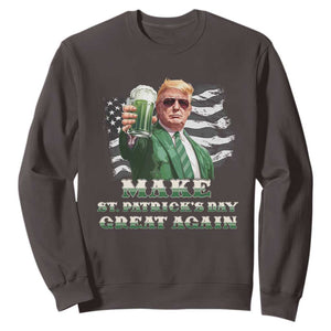 Make St Patricks Day Great Again Trump Sweatshirt Funny Irish American Flag TS10 Dark Chocolate Print Your Wear