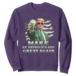 Make St Patricks Day Great Again Trump Sweatshirt Funny Irish American Flag TS10 Purple Print Your Wear