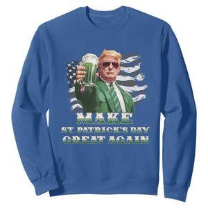 Make St Patricks Day Great Again Trump Sweatshirt Funny Irish American Flag TS10 Royal Blue Print Your Wear