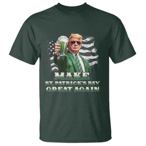 Make St Patricks Day Great Again Trump T Shirt Funny Irish American Flag TS10 Dark Forest Green Print Your Wear
