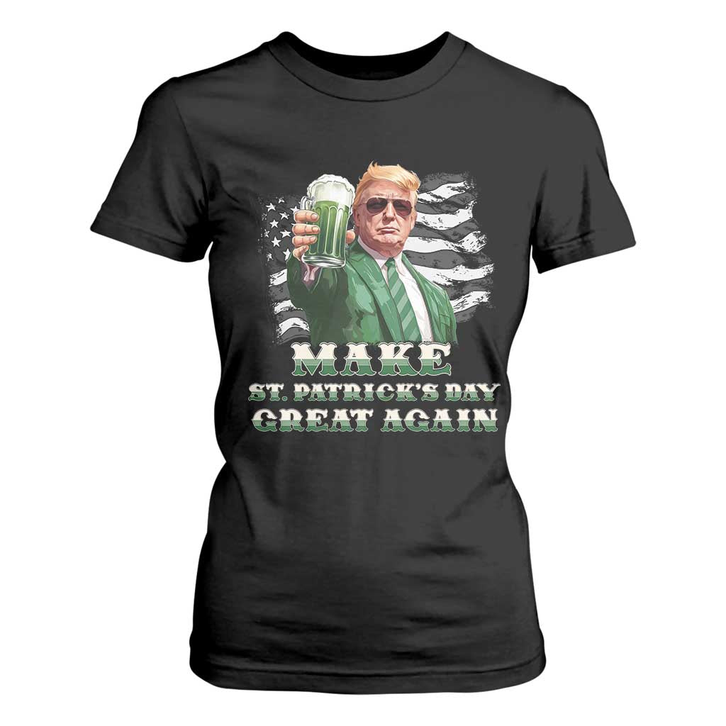 Make St Patricks Day Great Again Trump T Shirt For Women Funny Irish American Flag TS10 Black Print Your Wear