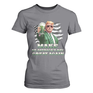 Make St Patricks Day Great Again Trump T Shirt For Women Funny Irish American Flag TS10 Charcoal Print Your Wear