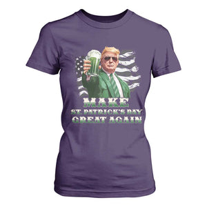 Make St Patricks Day Great Again Trump T Shirt For Women Funny Irish American Flag TS10 Purple Print Your Wear