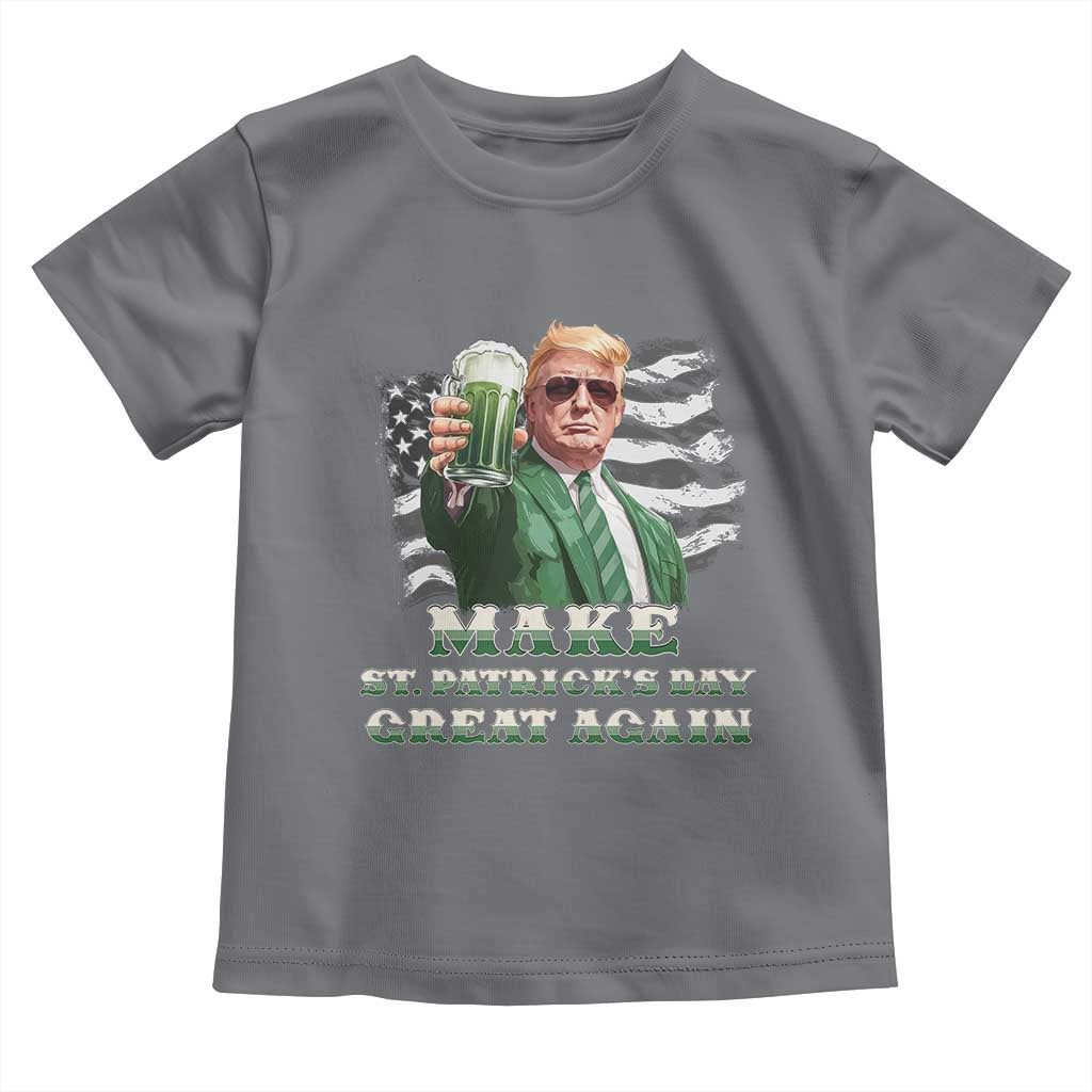 Make St Patricks Day Great Again Trump Toddler T Shirt Funny Irish American Flag TS10 Charcoal Print Your Wear