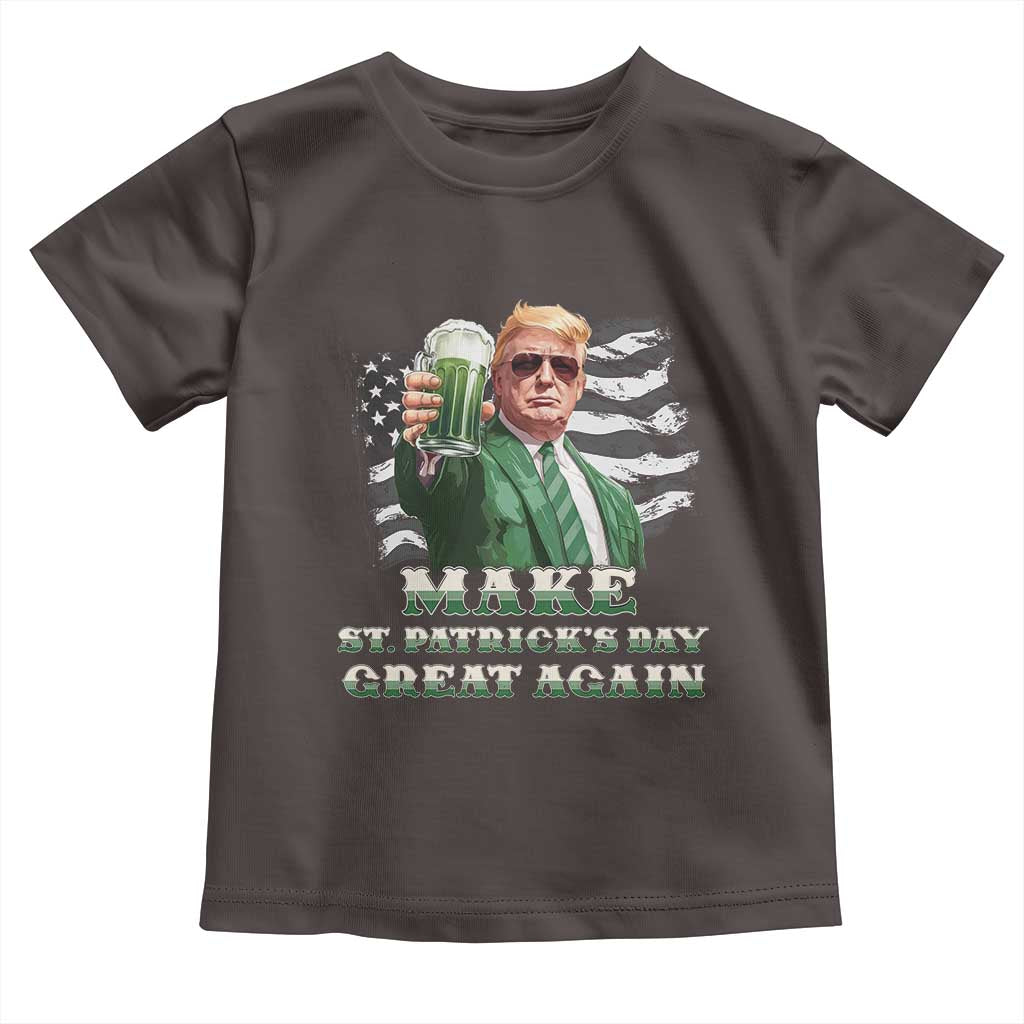Make St Patricks Day Great Again Trump Toddler T Shirt Funny Irish American Flag TS10 Dark Chocolate Print Your Wear