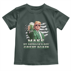 Make St Patricks Day Great Again Trump Toddler T Shirt Funny Irish American Flag TS10 Dark Forest Green Print Your Wear