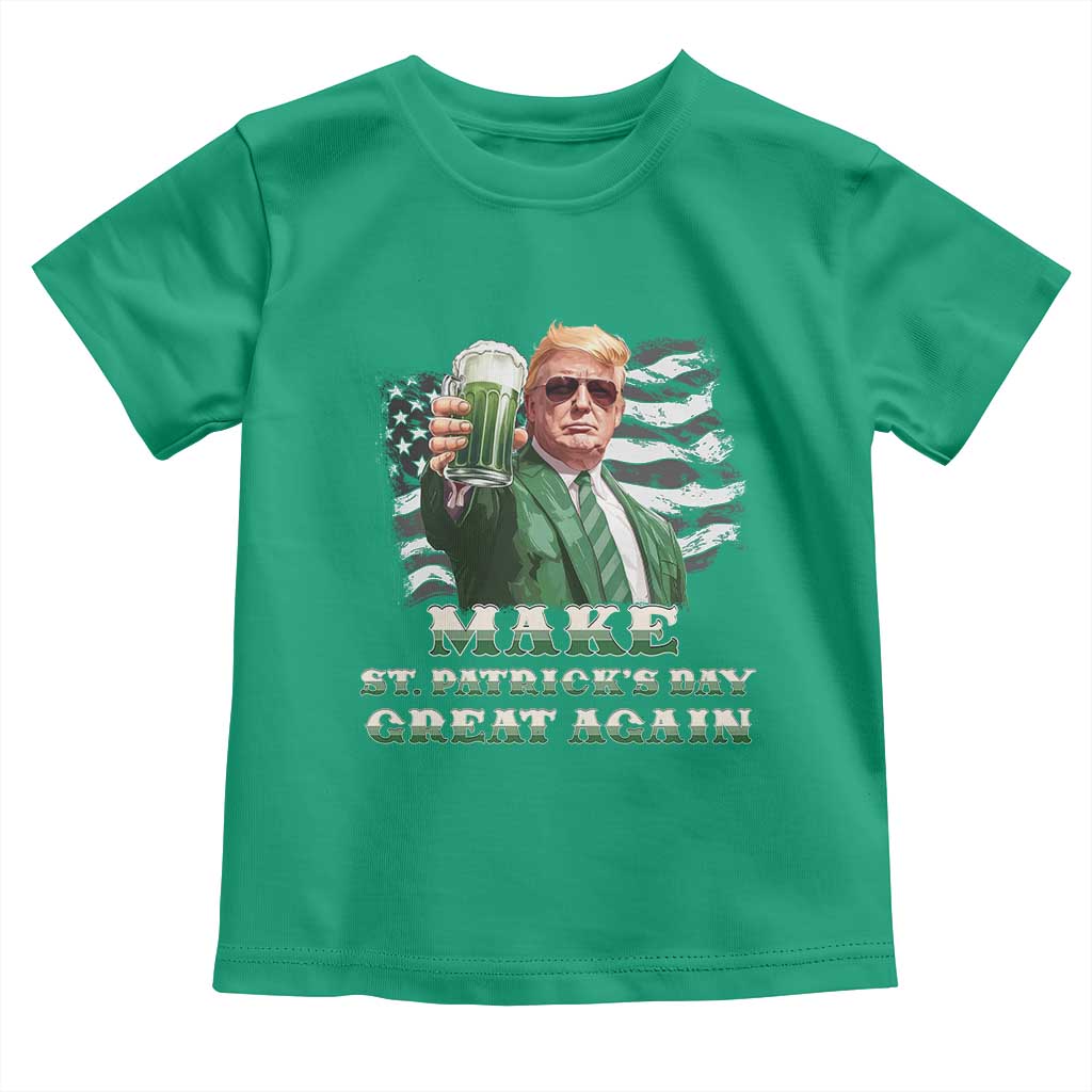 Make St Patricks Day Great Again Trump Toddler T Shirt Funny Irish American Flag TS10 Irish Green Print Your Wear