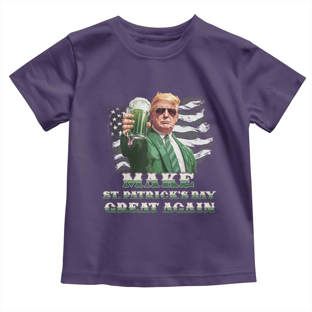 Make St Patricks Day Great Again Trump Toddler T Shirt Funny Irish American Flag TS10 Purple Print Your Wear