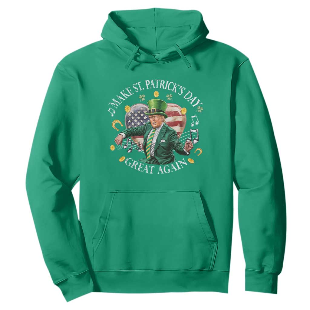 Funny Trump Make St Patrick's Day Great Again Hoodie American Flag Dancing Trump TS10 Irish Green Print Your Wear