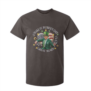 Funny Trump Make St Patrick's Day Great Again T Shirt For Kid American Flag Dancing Trump TS10 Dark Chocolate Print Your Wear